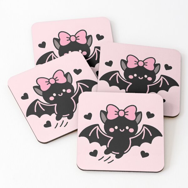 Item preview, spooky Cute Bat with Pink Coquette Ribbon Bow Sticker 2 designed and sold by AestheticCore Designs.