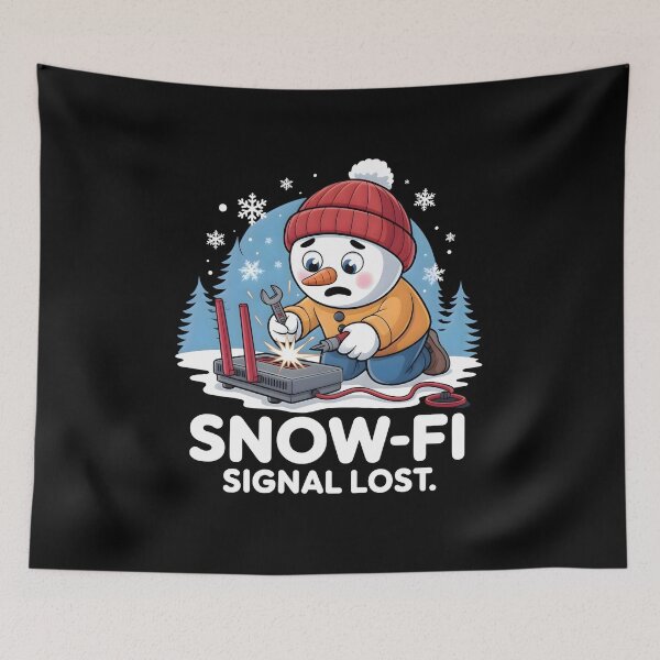 Item preview, Snow-Fi Signal Lost – Sad Snowman Waiting for Wi-Fi Winter Meme designed and sold by CalmDownZone ⭐️⭐️⭐️⭐️⭐️.