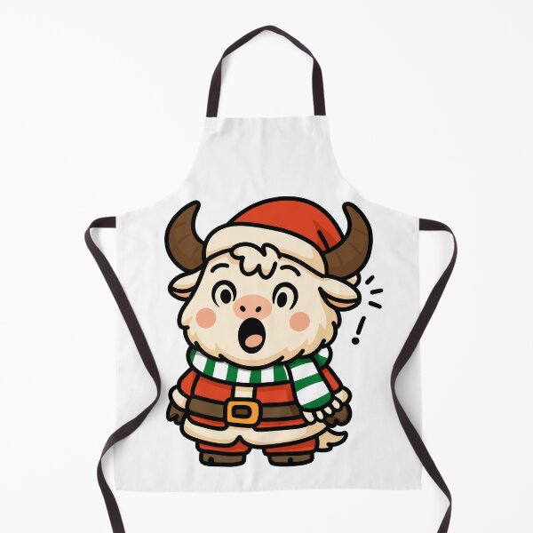 Item preview, Cute Surprised Yak Santa – Kawaii Christmas Yak Character Illustration for Stickers, Kids Gifts, Holiday Cards & Winter Decor designed and sold by CosmoPixelArts.