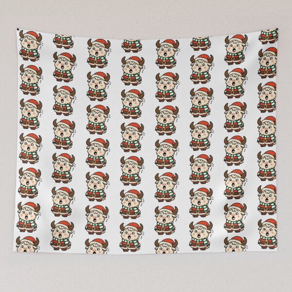 Item preview, Cute Surprised Yak Santa – Kawaii Christmas Yak Character Illustration for Stickers, Kids Gifts, Holiday Cards & Winter Decor designed and sold by CosmoPixelArts.