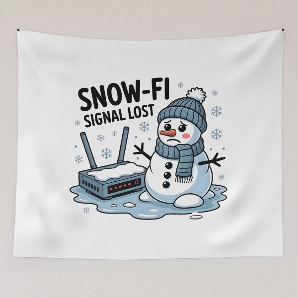 Item preview, Snow-Fi Signal Lost – Snowman Internet Repair Winter Meme designed and sold by CalmDownZone ⭐️⭐️⭐️⭐️⭐️.