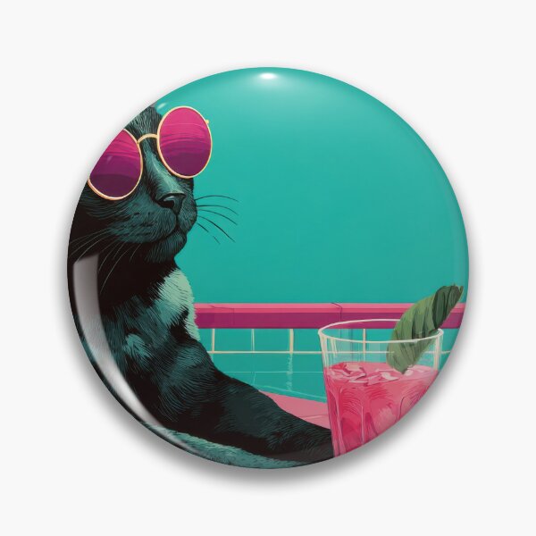 Item preview, Cool cat relaxes by the poolside designed and sold by anytka.