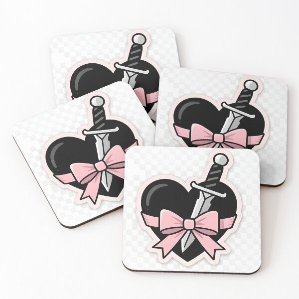 Item preview, Pastel Goth Heart with Dagger and Pink Coquette Ribbon Art designed and sold by AestheticCore Designs.