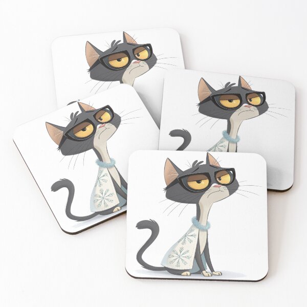 Item preview, Sassy Winter Cat in Glasses – Cozy Holiday Cartoon Illustration by Vivo Studio designed and sold by VivoStudio.