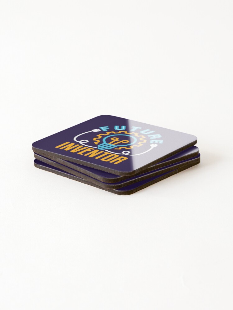 Thumbnail 4 of 5, Coasters (Set of 4), Future Inventor Invention Innovator Engineer Kids designed and sold by jaygo.