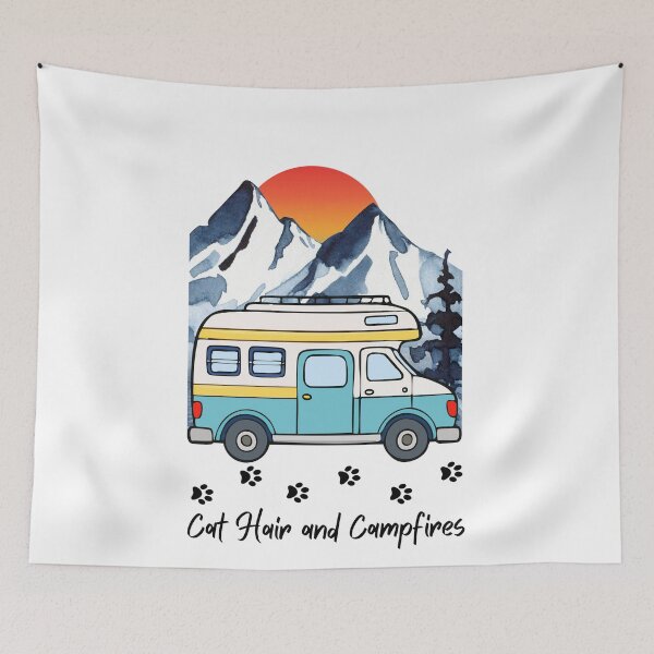 Item preview, Cat Hair and Campfires. RV and Cat design designed and sold by SofikoDesigns.