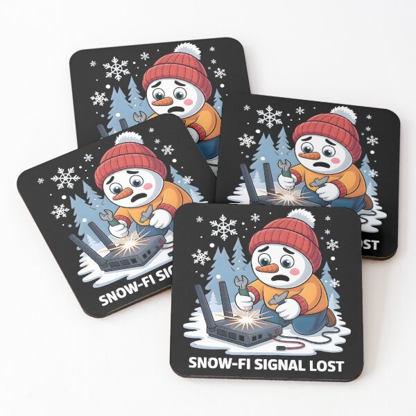 Item preview, Snow-Fi Signal Lost – Snowman Repairing Wi-Fi Router Funny Winter Art designed and sold by CalmDownZone ⭐️⭐️⭐️⭐️⭐️.