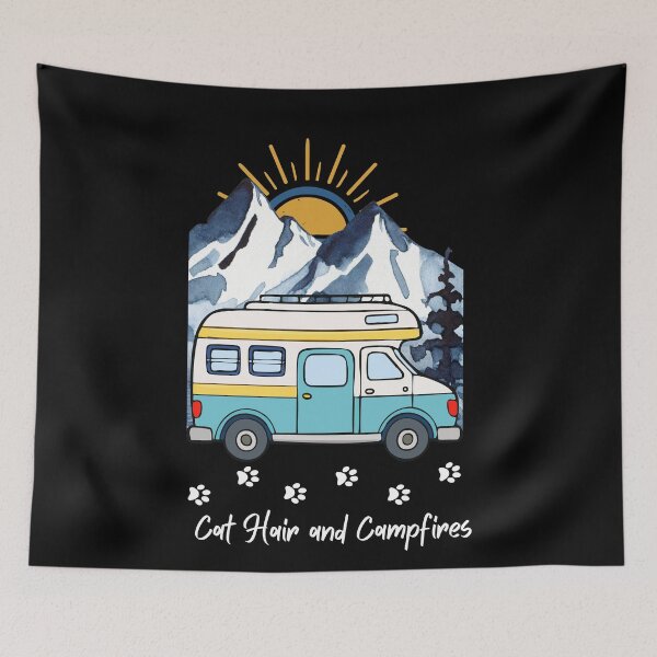 Item preview, Cat Hair and Campfires. RV and Cat design designed and sold by SofikoDesigns.