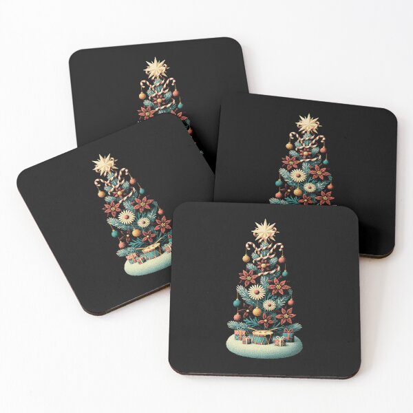 Item preview, Vintage Floral Christmas Tree with Toy Drum designed and sold by zzz888.