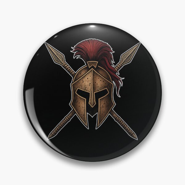 Item preview, Bronze Spartan Warrior Helmet with Crossed Spears designed and sold by uNORTHODOX72.