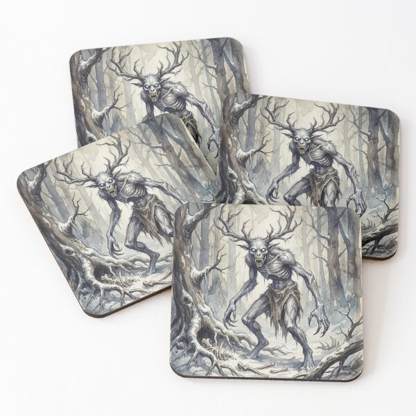 Item preview, Wendigo in a winter forest illustration designed and sold by Vintage Designs +.