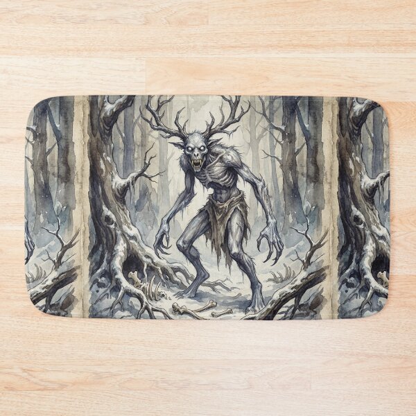 Item preview, Wendigo in a winter forest illustration designed and sold by Vintage Designs +.