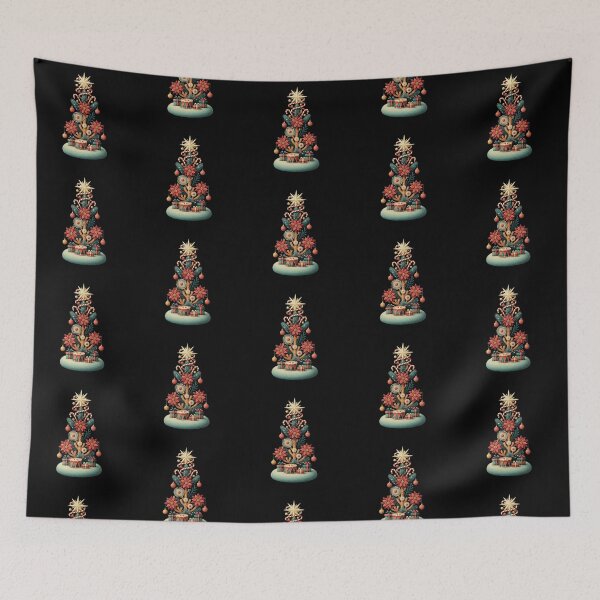 Item preview, Vintage Poinsettia Christmas Tree with Toy Drum designed and sold by zzz888.
