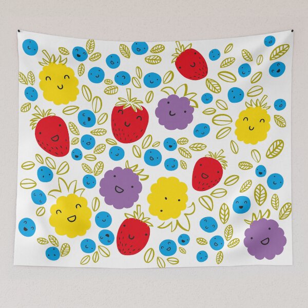 Item preview, Happy Berries Colorful Fruits Playful Pattern designed and sold by monikko.