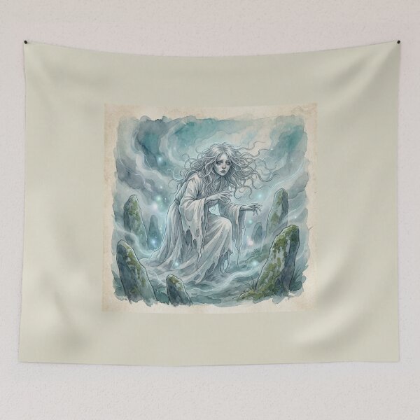 Item preview, Banshee in winter Mourning Watercolor designed and sold by Vintage Designs +.