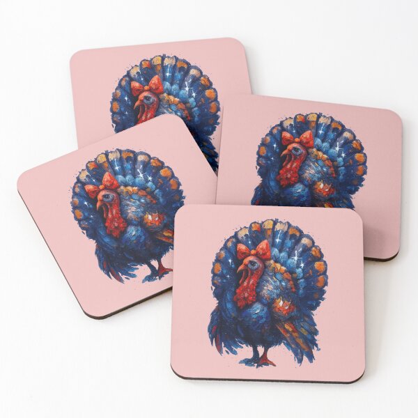 Item preview, Colorful Blue Turkey with Red Bow designed and sold by BreezifyDesignStudio.