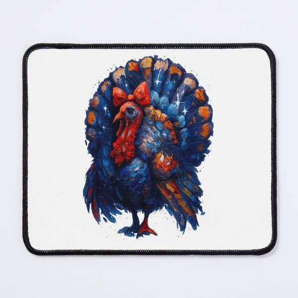 Item preview, Colorful Blue Turkey with Red Bow designed and sold by BreezifyDesignStudio.