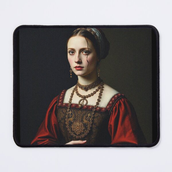 Item preview,  Tudor Era Courtier woman in a beautiful period dress portrait art designed and sold by Vintage Designs +.
