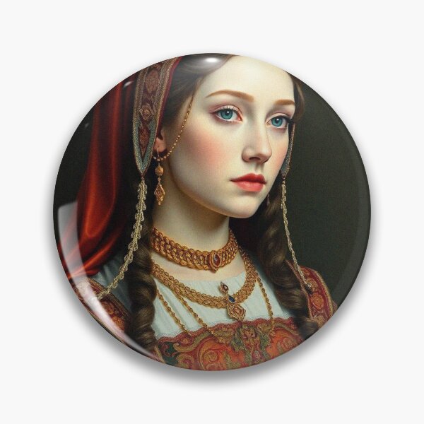 Item preview, Tudor Era Courtier woman in a beautiful period dress portrait art designed and sold by Vintage Designs +.