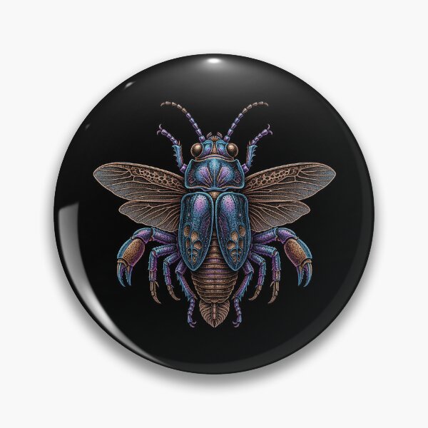 Item preview, Iridescent Blue and Copper Stylized Beetle Art designed and sold by zzz888.