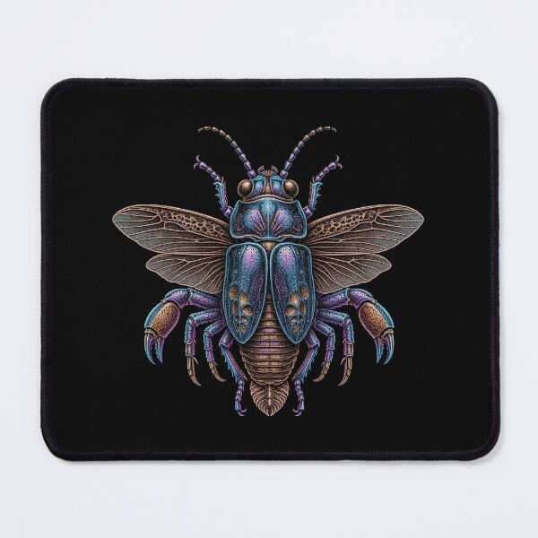 Item preview, Iridescent Blue and Copper Stylized Beetle Art designed and sold by zzz888.