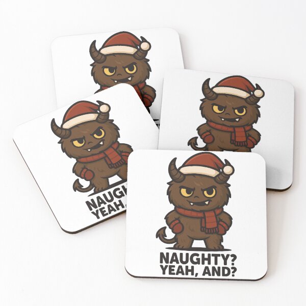Item preview, Naughty? Yeah, and? – Cute Krampus Christmas Monster Design designed and sold by Weasel Graphix.