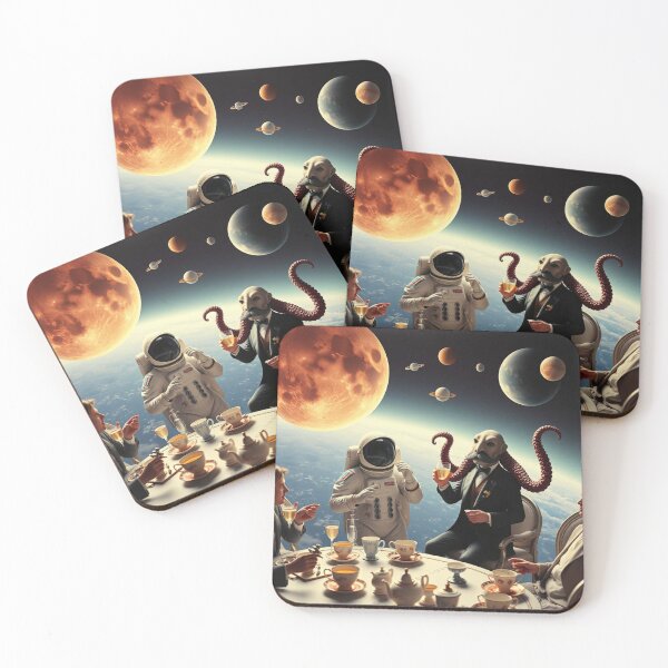 Item preview, Galactic Tea Party with Astronaut, Tentacles & floating dreams – surreal vibes & cosmic storytelling designed and sold by FotoworldEdel.