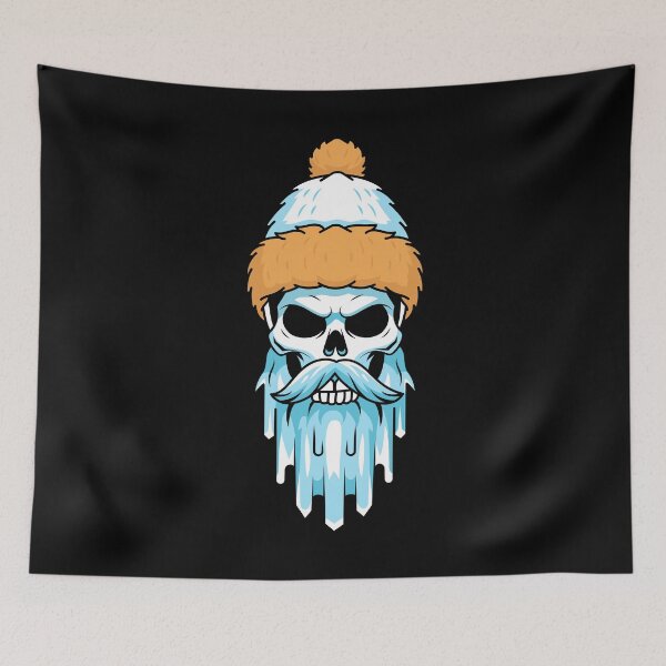 Item preview, Frost-Bearded Skull in Winter Cap – Icy Gothic Skull Art designed and sold by GriferrStore.