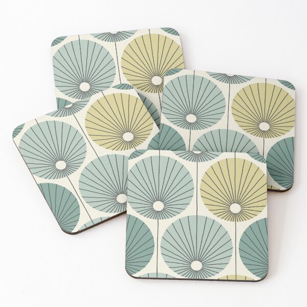 Item preview, retro botanical - teal, mint, ochre  designed and sold by Johanna Kindvall.