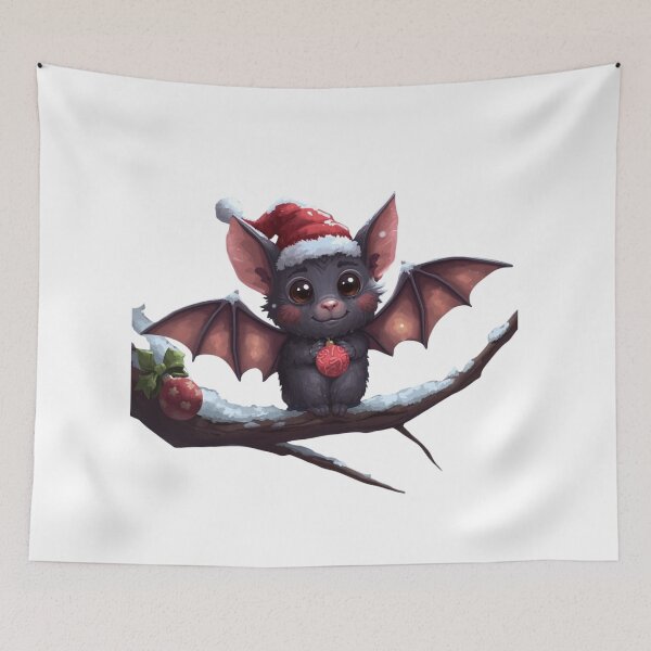 Item preview, Cute Christmas Bat on Snowy Branch – Kawaii Holiday Bat designed and sold by Dream Magic Co.