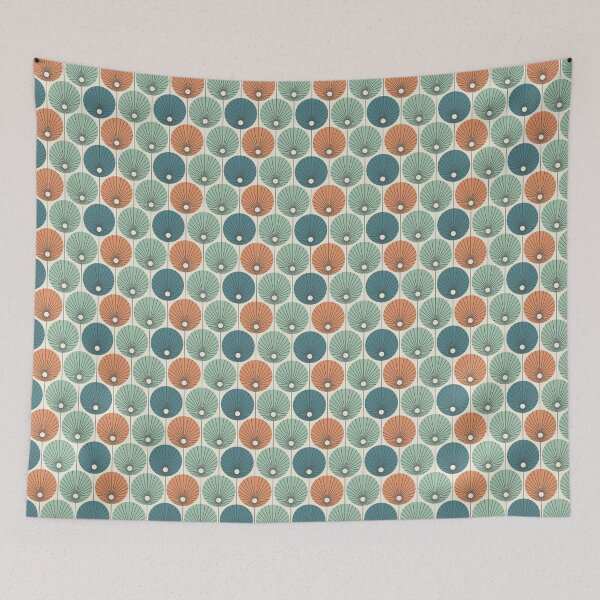Item preview, retro botanical - teal, red, mint green designed and sold by Johanna Kindvall.