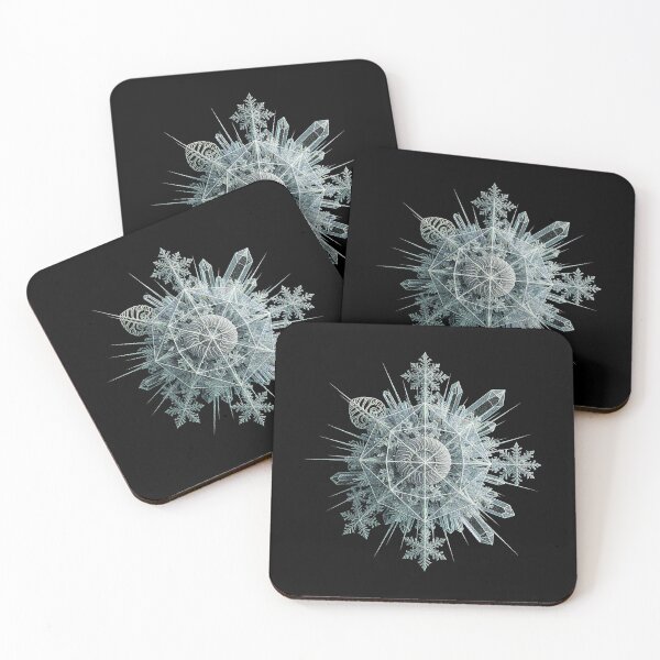 Item preview, Ethereal Icy Crystal Mandala and Geometric Snowflake designed and sold by zzz888.