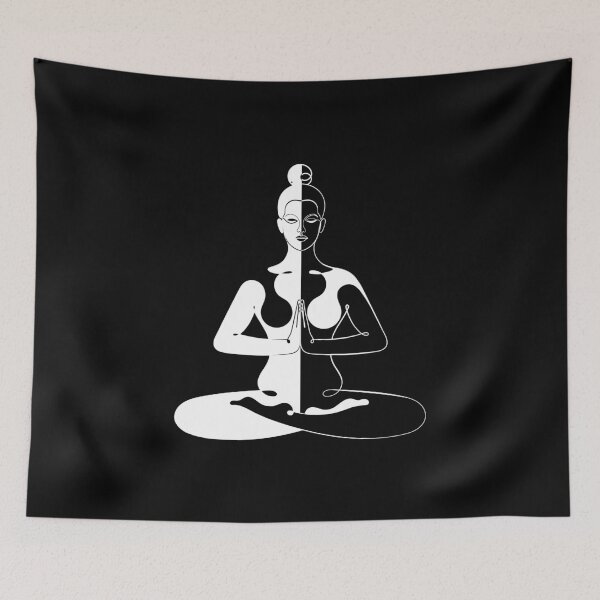 Item preview, White Aesthetic Easy Pose – Sukhasana – Shadow Art designed and sold by altandesign.