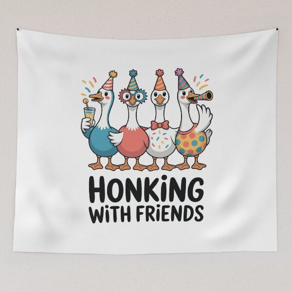 Item preview, Four joyful geese celebrating a friends designed and sold by TeezTales.