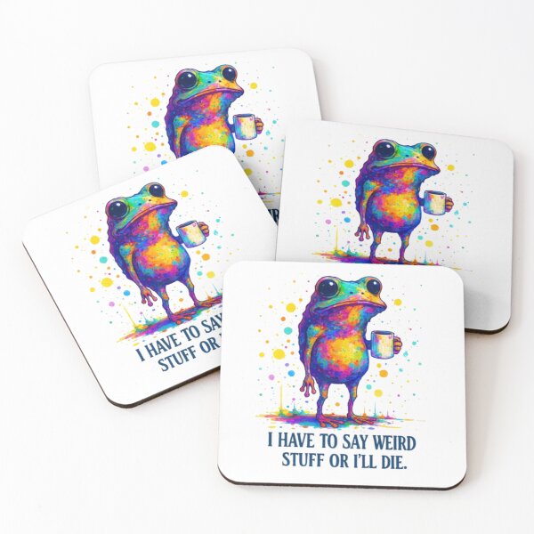 Item preview, Colorful Weird Frog – “I Have to Say Weird Stuff or I’ll Die” designed and sold by SztylishDesigns.
