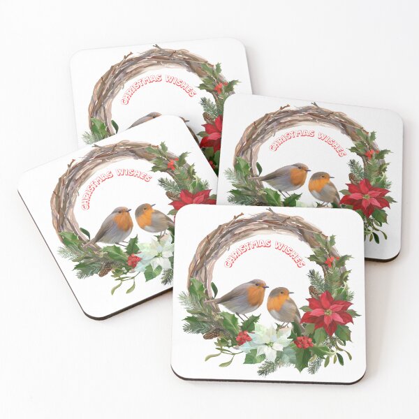 Item preview, Christmas Wishes With Robins. designed and sold by Dinasshop.