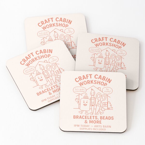 Item preview, Cheerful Camp Craft Cabin Workshop designed and sold by PrintSmithArt.