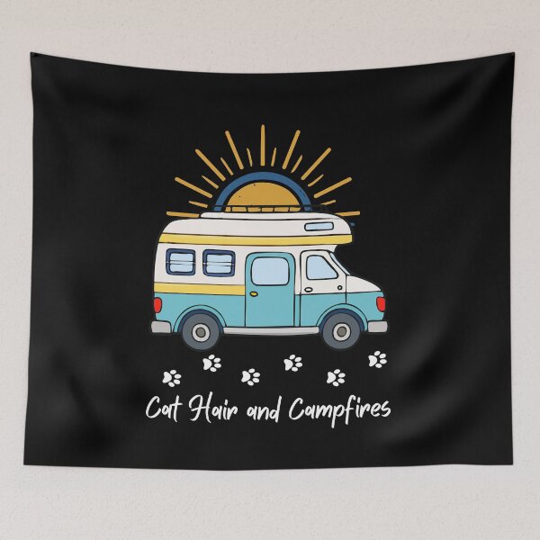 Item preview, Cat Hair and Campfires. RV and Cat design designed and sold by SofikoDesigns.