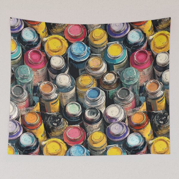 Item preview, Creative Paint Bottles Pattern – Vibrant Artist Studio Illustration designed and sold by casualnature.
