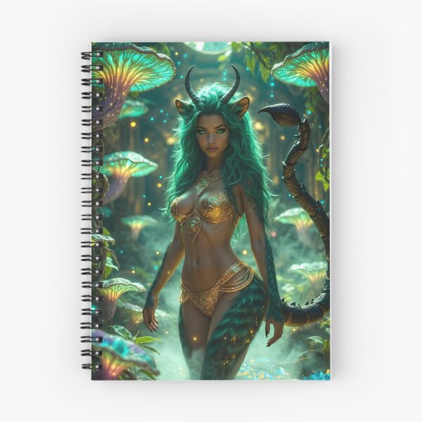Item preview, Emerald Horned Faun Goddess - Enchanted Forest Fantasy Portrait designed and sold by AiDigitalSanctum.