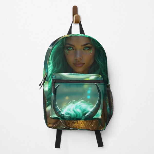 Item preview, Emerald Horned Faun Goddess - Enchanted Forest Fantasy Portrait designed and sold by AiDigitalSanctum.