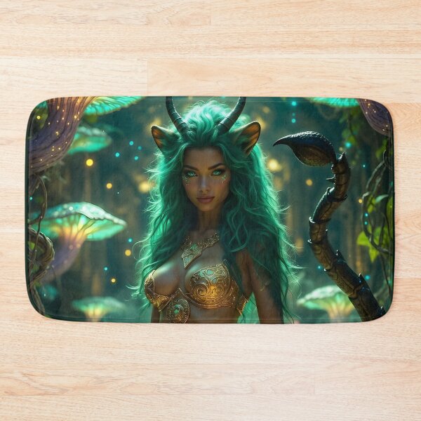 Item preview, Emerald Horned Faun Goddess - Enchanted Forest Fantasy Portrait designed and sold by AiDigitalSanctum.