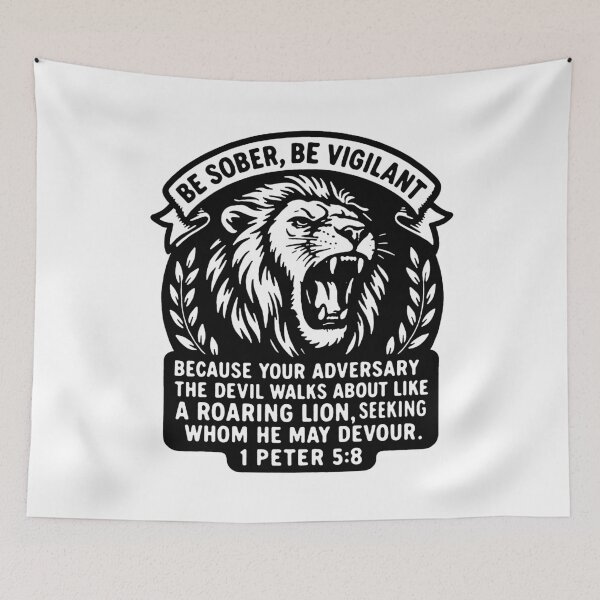 Item preview, 1 Peter 5:8 Your Adversary The Devil Walks About Like A Roaring Lion designed and sold by plushism.