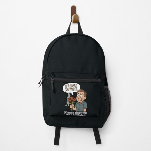 Item preview, Scared Husband Funny “I Love My Wife” Cartoon Design designed and sold by SidTastic .