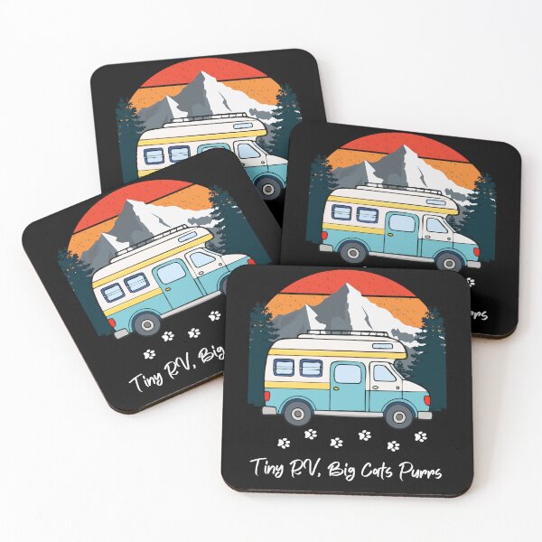 Item preview, Tiny RV, Big Cats Purrs. RV and cat design designed and sold by SofikoDesigns.