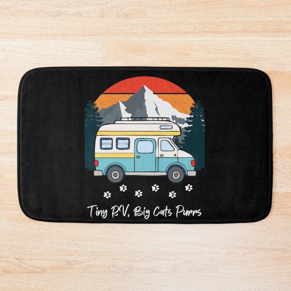 Item preview, Tiny RV, Big Cats Purrs. RV and cat design designed and sold by SofikoDesigns.