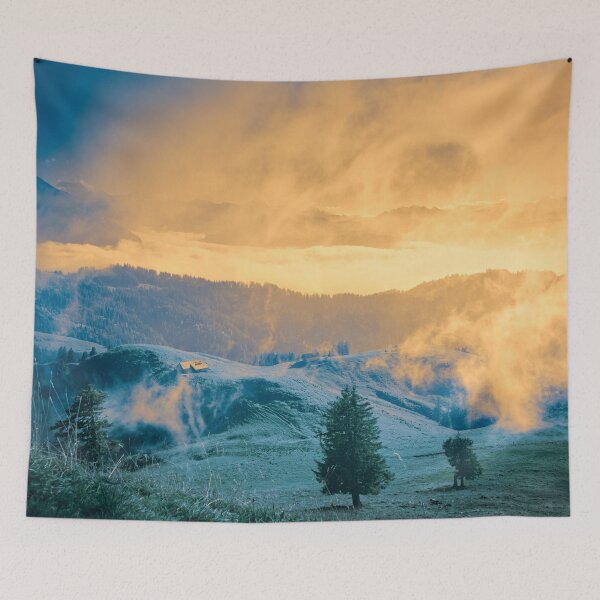 Item preview, Fairytale Swiss Alps – Sun-drenched Yellow / Swiss Artwork Photography designed and sold by Raphael Wolf.
