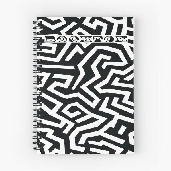 Artikelvorschau, BOOKTOK Labyrinth-Op-Art-Muster – Schwarz-Weiß-Leserästhetik entworfen und verkauft von PixelQalam.