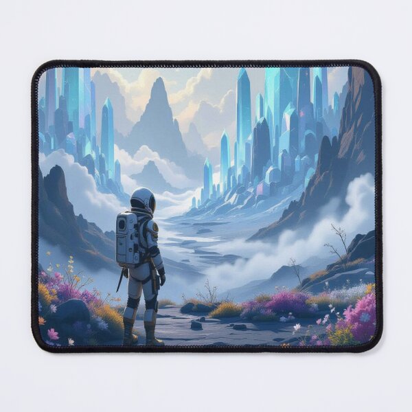 Item preview, Astronaut in Crystal Valley – between flower trails, surreal expanses & dreamy sci-fi vibes full of magic designed and sold by FotoworldEdel.