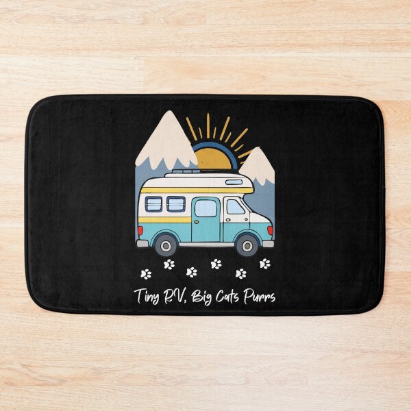Item preview, Tiny RV, Big Cats Purrs. RV and cat design designed and sold by SofikoDesigns.